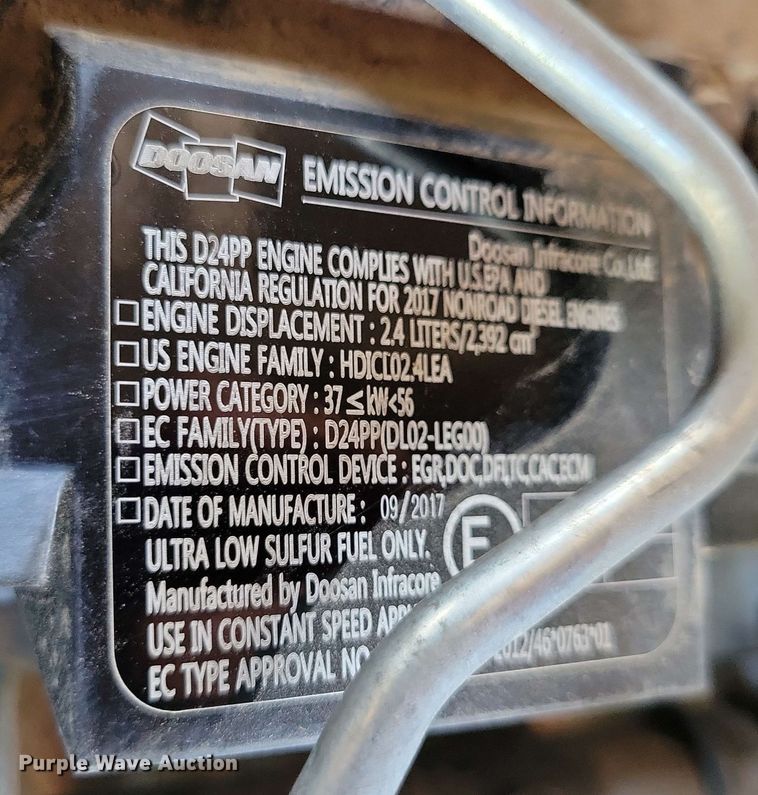 image for item DX7075 2018 Doosan G50WDO-T4F generator