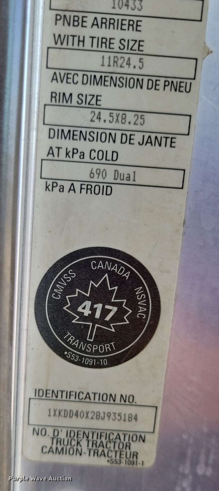 image for item DX7076 2008 Kenworth T800 semi truck