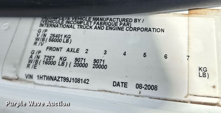 image for item DY0047 2009 International 7500 Crew Cab crane truck