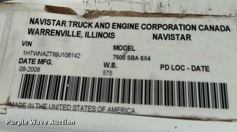image for item DY0047 2009 International 7500 Crew Cab crane truck