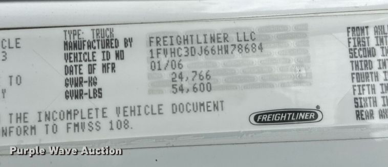 image for item DY0048 2006 Freightliner Business Class M2 Crew Cab crane truck