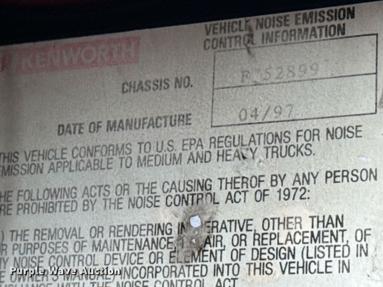 image for item DY0051 1997 Kenworth crane truck with dump bed