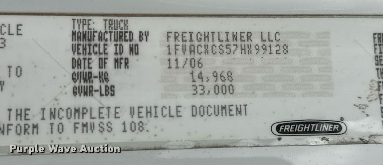 image for item DY0060 2007 Freightliner Business Class M2 Ext. Cab crane truck