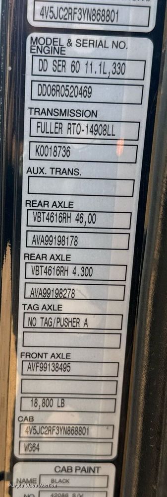 image for item DY0189 2000 Volvo WG dump truck