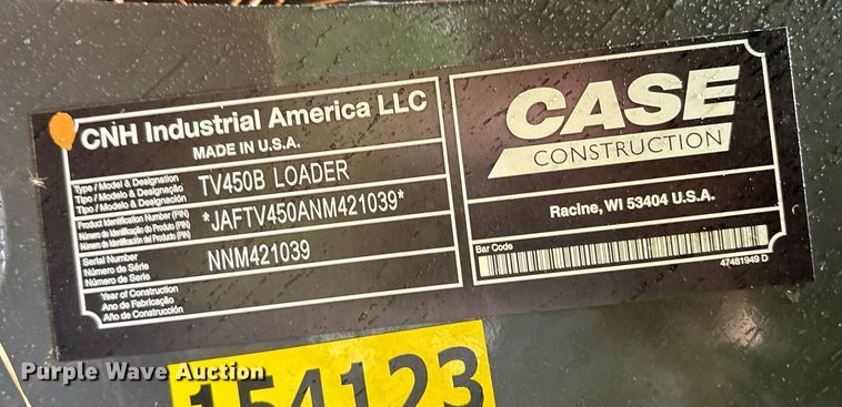 image for item DY0605 2022 Case TV450B tracked skid steer loader