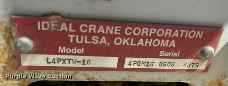 image for item DY0650 Ideal crane L4PXTW-16 truck mounted crane