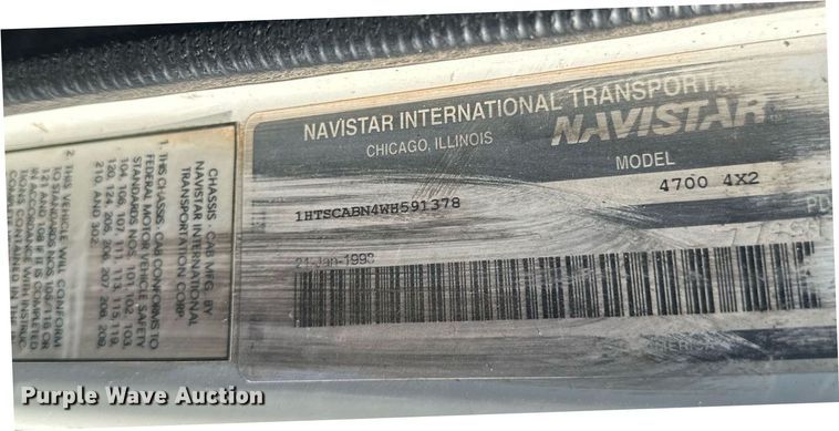 image for item EB2600 1998 International 4700 dump truck