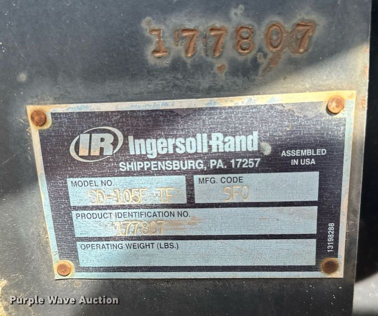 image for item EB2675 2004 Ingersoll Rand SD-105F TF single drum vibratory roller
