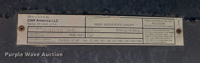 image for item EB8132 2007 Case 580 Super M backhoe