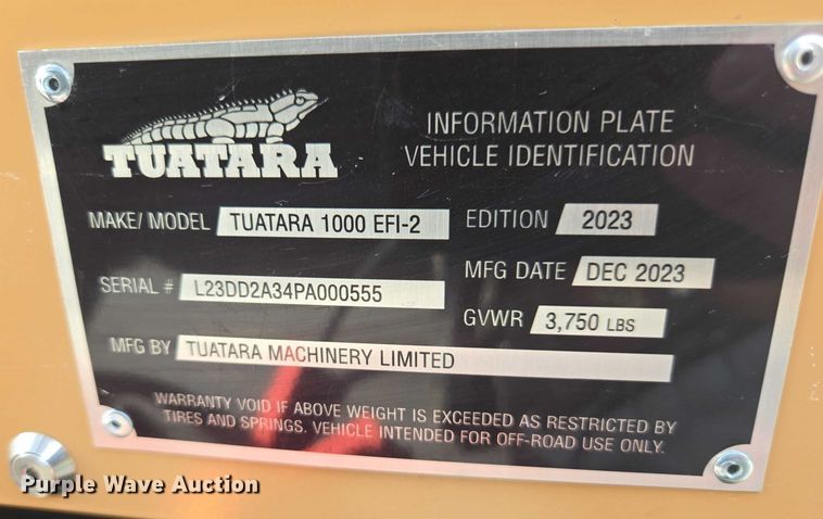 image for item EC1057 2023 Tuatara 1000 EFI-2 utility vehicle
