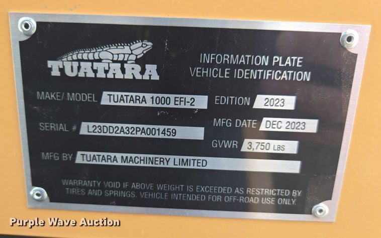 image for item EC1058 2023 Tuatara 1000 EFI-2 utility vehicle