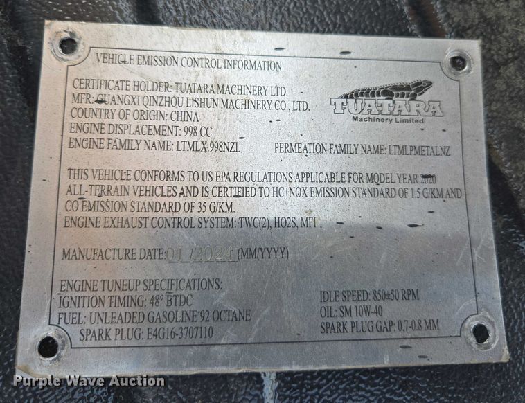 image for item EC1059 2023 Tuatara 1000 EFI-2 utility vehicle