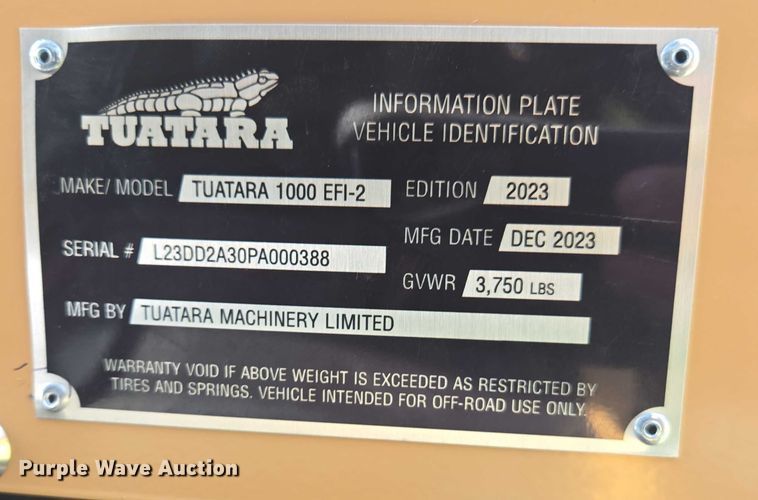 image for item EC1060 2023 Tuatara 1000 EFI-2 utility vehicle