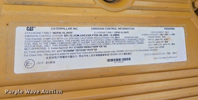 image for item EC1073 2017 Caterpillar 374F L excavator