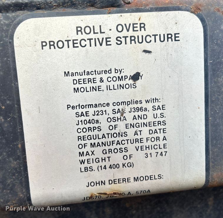 image for item EC1403 1983 John Deere 570A motor grader