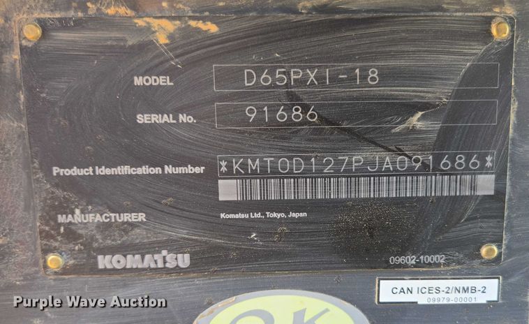 image for item ED2039 2019 Komatsu D65PXI-18 dozer