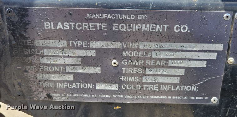 image for item ED2090 2019 Blastcrete DA 350 seal coat applicator