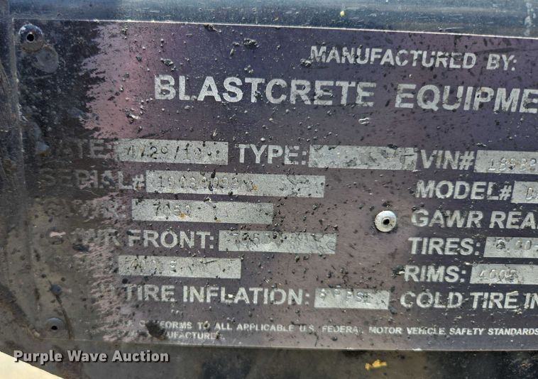 image for item ED2090 2019 Blastcrete DA 350 seal coat applicator