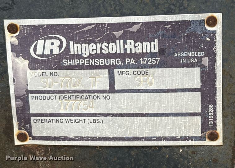 image for item ED5676 2004 Ingersoll-Rand SD-77DX TF single drum vibratory roller