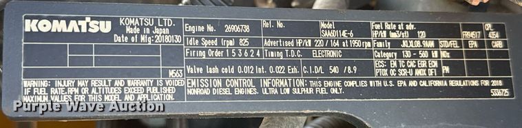 image for item ED5715 2019 Komatsu D65EX-18 dozer