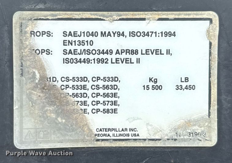 image for item ED5717 2007 Caterpillar CS-533E single drum vibratory roller