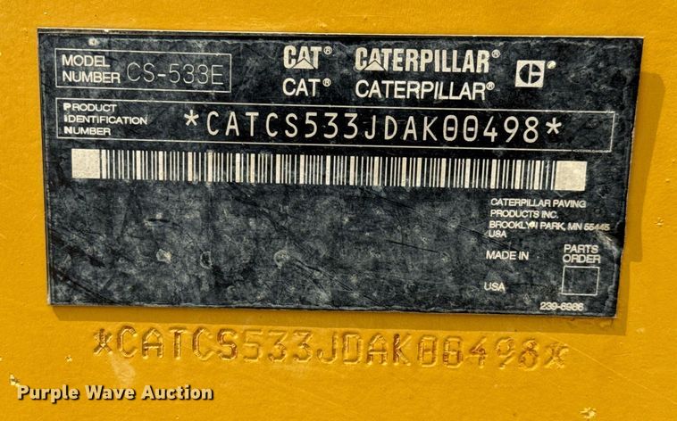 image for item ED5718 2007 Caterpillar CS-533E single drum vibratory roller