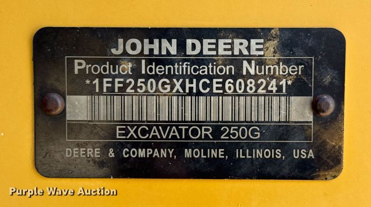 image for item ED5720 2012 John Deere 250G LC excavator
