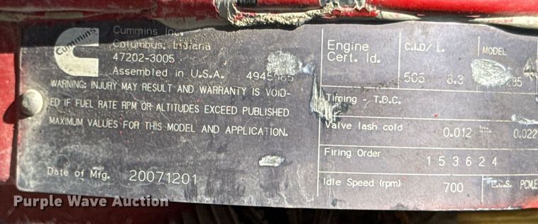 image for item ED5743 2008 Freightliner Business Class M2 dump truck