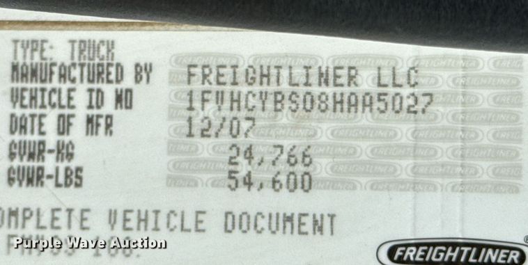 image for item ED5743 2008 Freightliner Business Class M2 dump truck