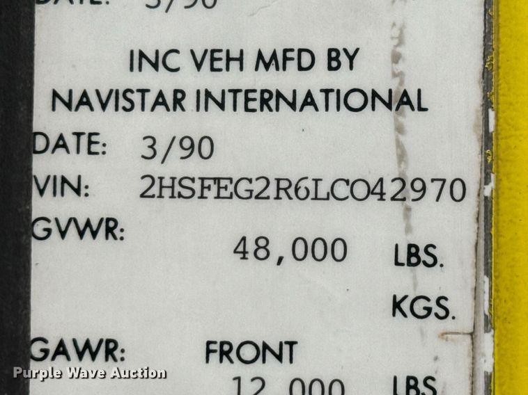 image for item ED5745 1990 International 9300 dump truck