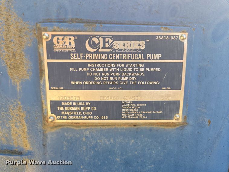 image for item EF1493 Gorman-Rupp  CE6A60-4045D trash pump 