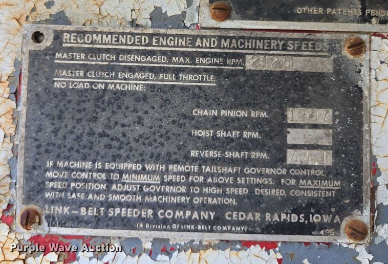 image for item EF1495 1969 Link Belt LS108B crane