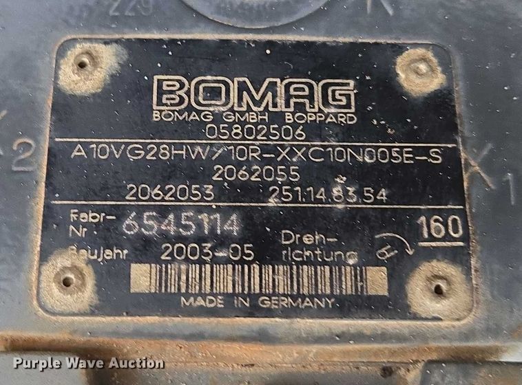 image for item EF1533 2004 Bomag BW124PDH-3 single drum vibratory roller