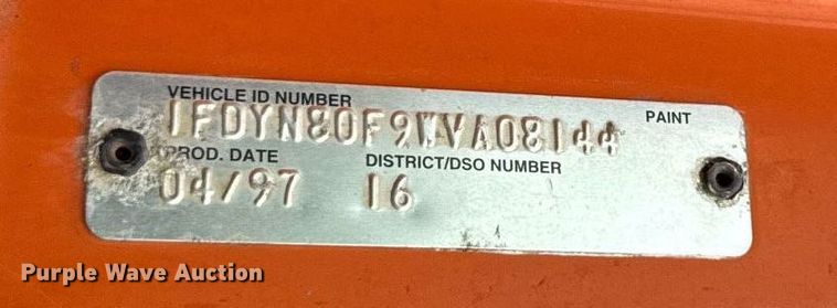 image for item EF2063 1998 Ford L8501 dump truck