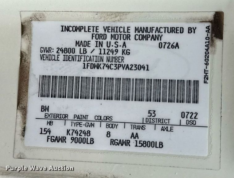 image for item EG5829 1993 Ford F700 dump flatbed truck