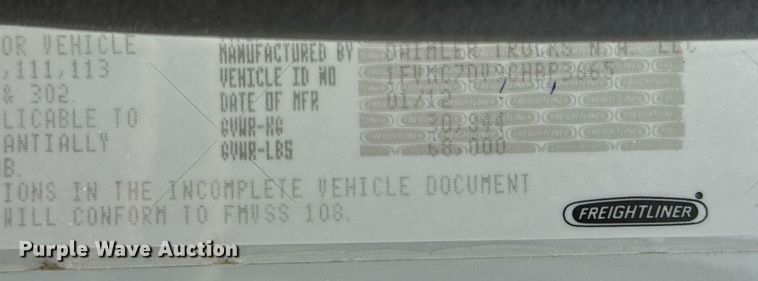 image for item EG5890 2012 Freightliner Business Class M2  grapple crane truck