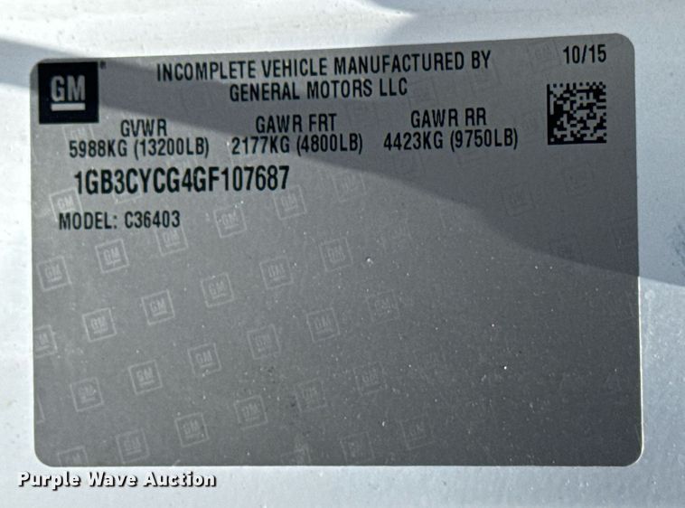 image for item EG5906 2016 Chevrolet Silverado 3500HD utility bed pickup truck