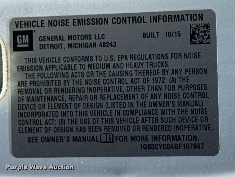 image for item EG5906 2016 Chevrolet Silverado 3500HD utility bed pickup truck