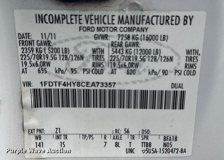 image for item EG5908 2012 Ford F450 Super Duty utility / service truck