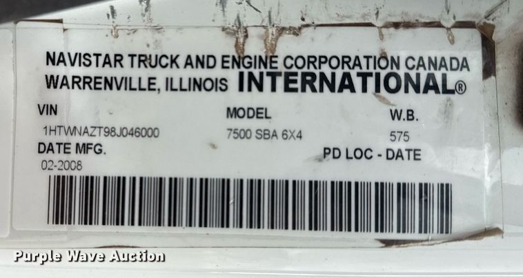 image for item EG5920 2008 International 7500 Crew Cab crane truck