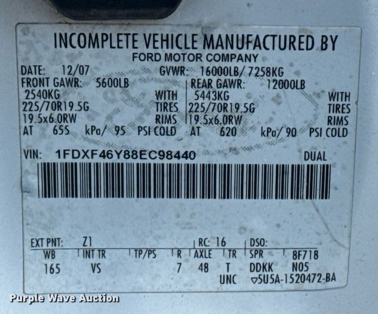 image for item EG5926 2008 Ford F450 Super Duty bucket truck