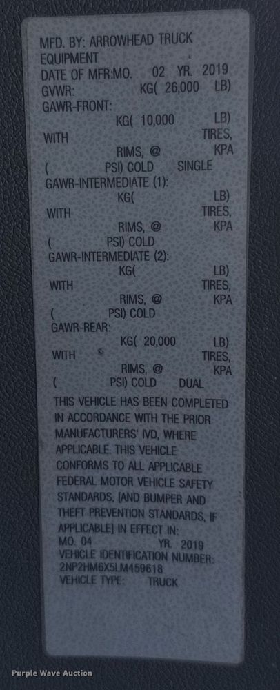 image for item EJ4724 2020 Peterbilt 337 dump flatbed truck