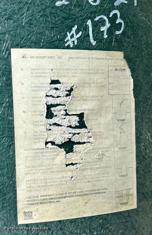 image for item EK8216 AK Industries sewer lift station barrel