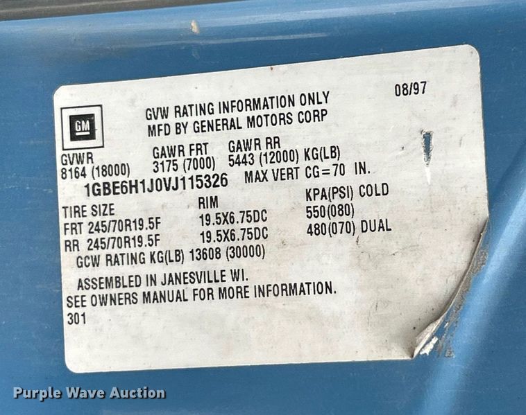 image for item EK8226 1997 Chevrolet C5500 utility / service truck