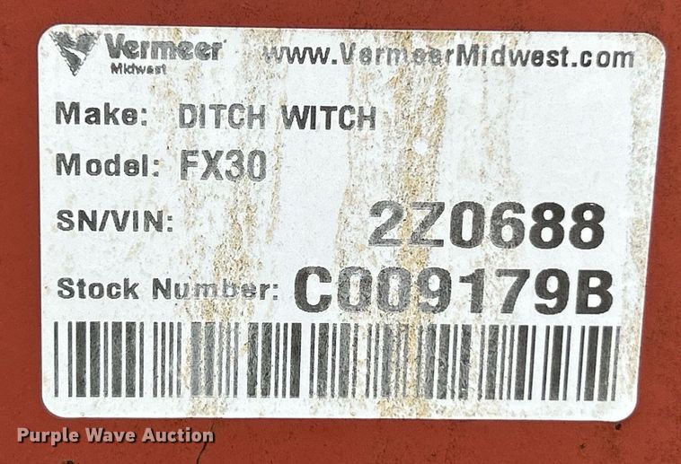 image for item EK8229 2005 Ditch Witch FX30 vacuum excavator
