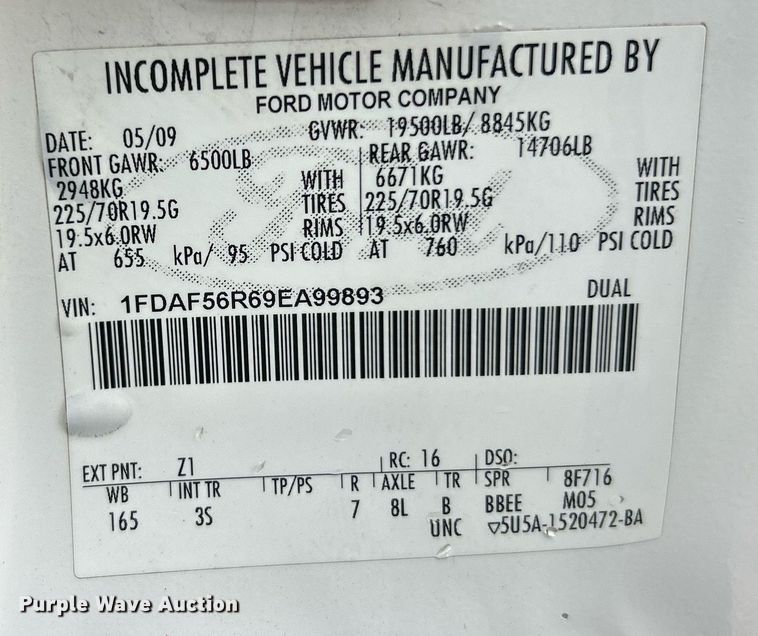 image for item EK8239 2009 Ford F550 Super Duty XL bucket truck