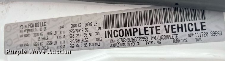 image for item EL2122 2017 Dodge Ram 5500 bucket truck