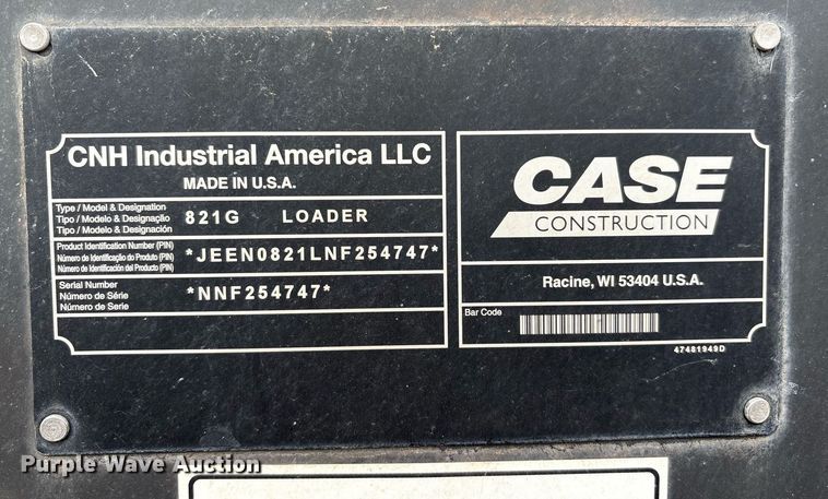 image for item EL2136 2022 Case 821G wheel loader