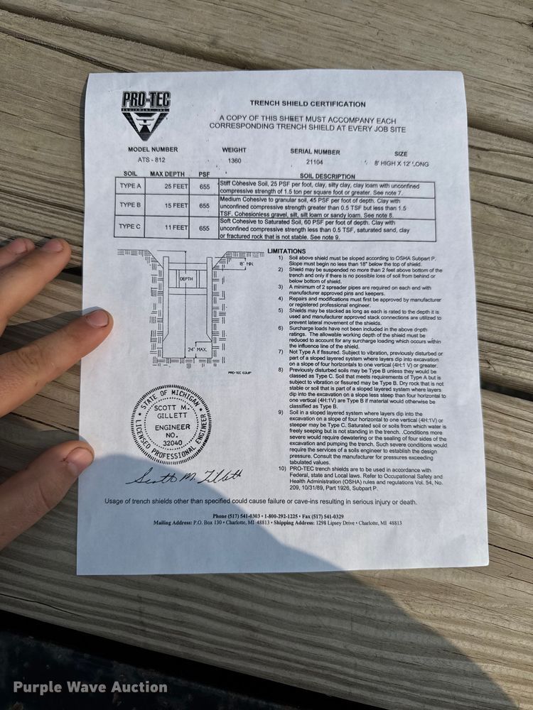 image for item EM2007 Pro-Tec ATS-812 trench box