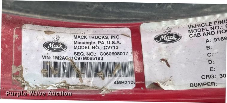 image for item EM2078 2007 Mack CV713 Granite dump truck